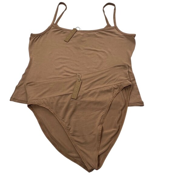 SKIMS Sleep Tank + Sleep Brief Set Ochre 3X